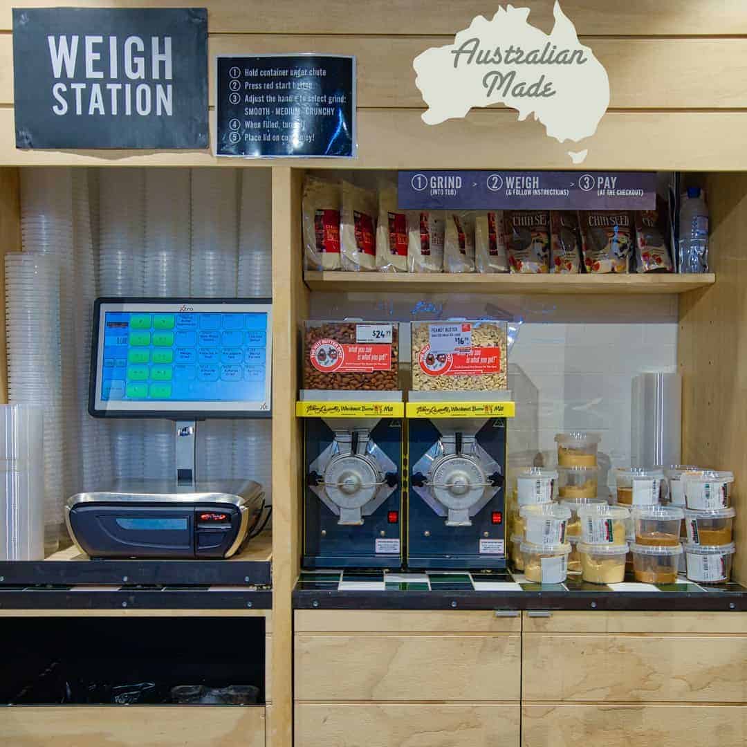 Retail customers are drawn to the freshly ground nut butter stations, a range of nut butters are available such as Peanut butter, Macadamia butter, Cashew Nut Butter, etc